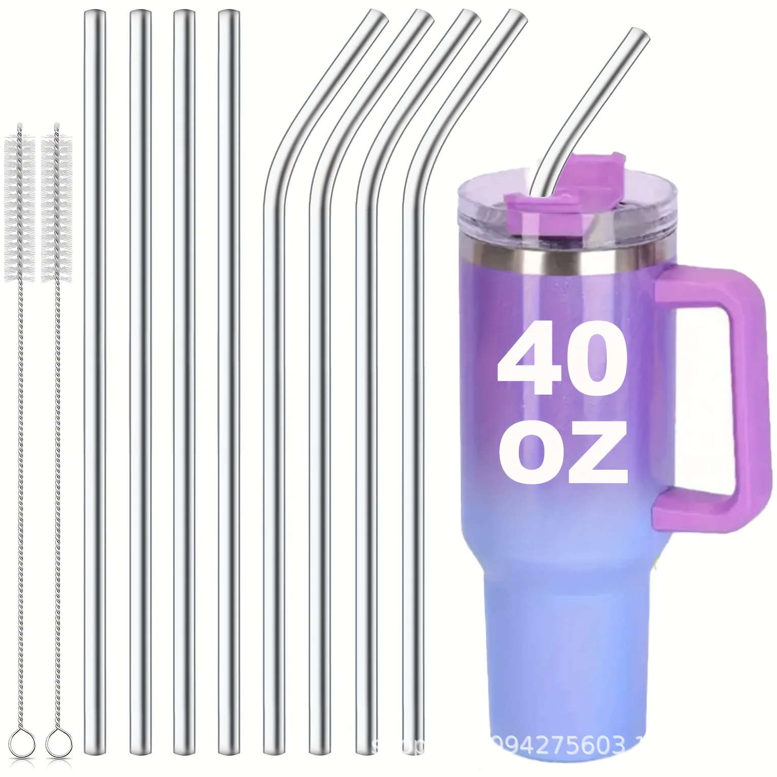 30cm silver straw reusable stainless steel straw Healthy Drinking straw cocktail smoothies