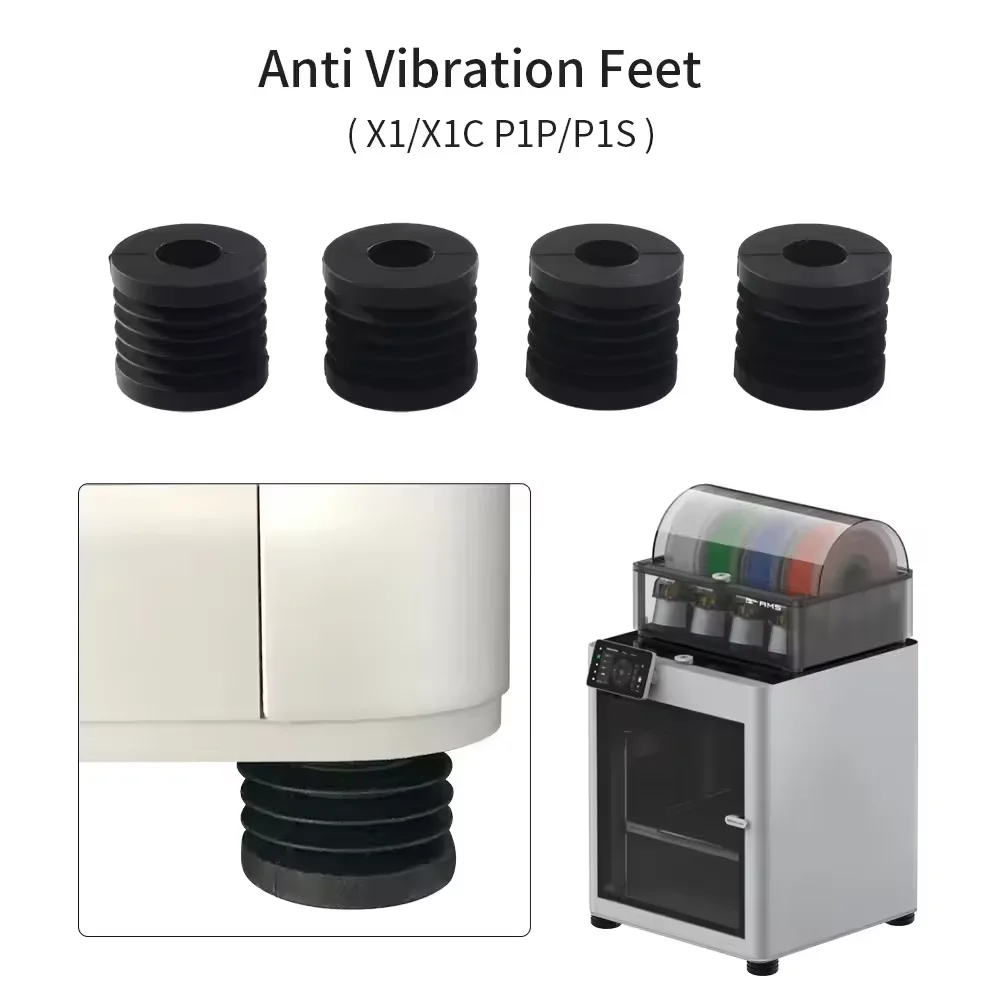 Anti Vibration Feet Pad For BambooLab X1C /X1 Anti-slip Anti-Shock Rubber Foot Pad For bamb lab p1s / P1P 3D Printer accessories