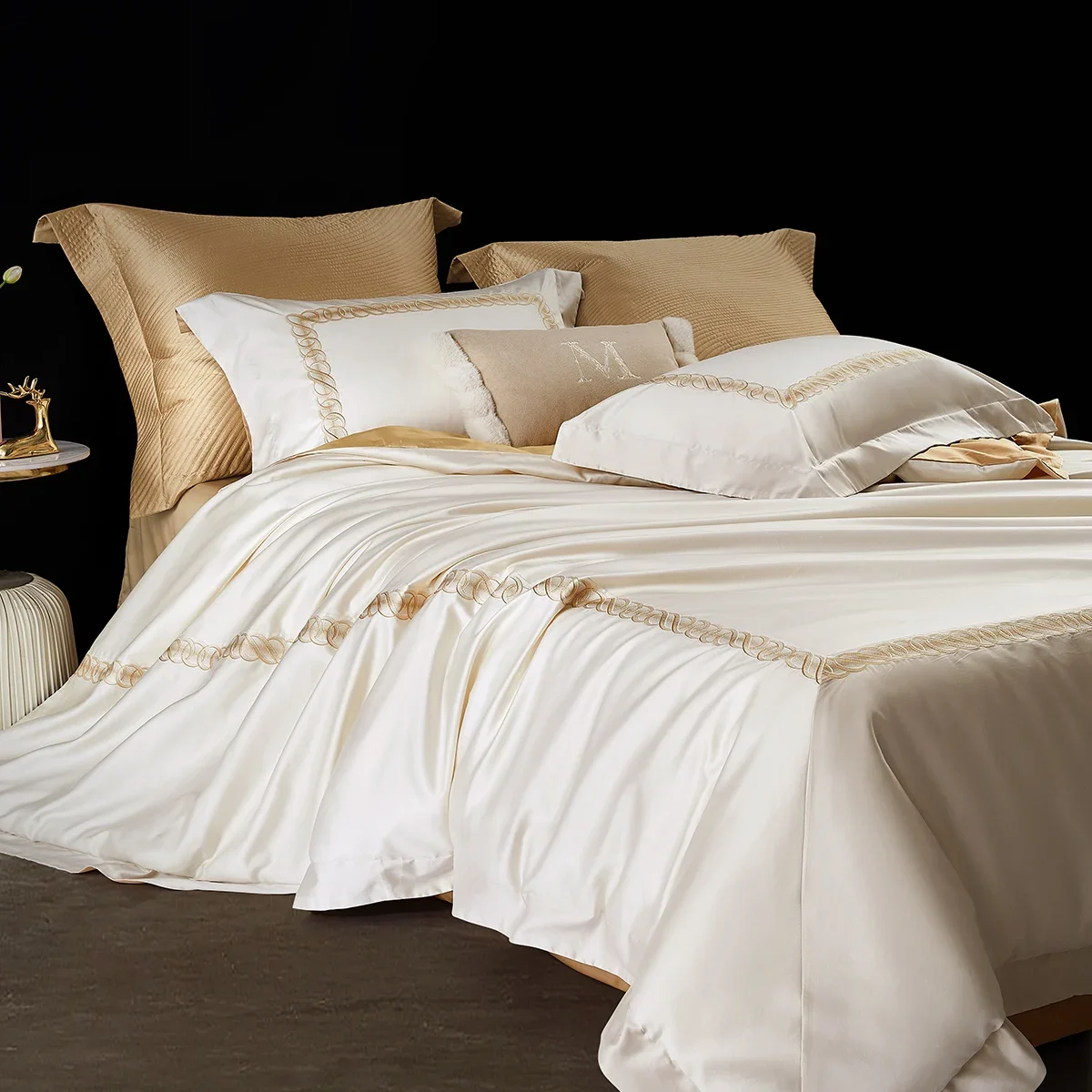 

Xinjiang long-staple cotton satin four-piece set eight-piece set cotton bed sheet quilt cover high-end light luxury