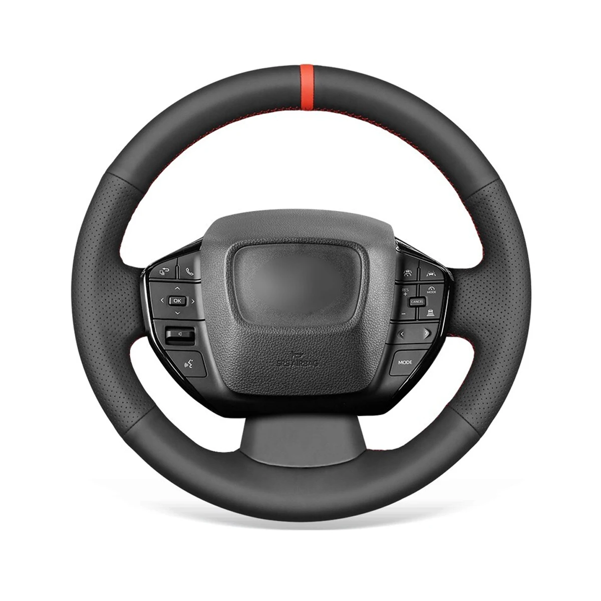 

Custom Microfiber Leather Car Steering Wheel Cover Wrap for Toyota Prius 2023-2024 BZ4X 2022-2024