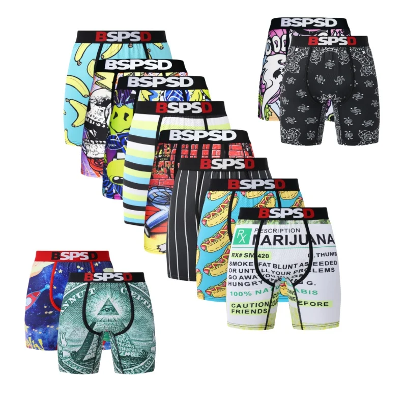 

1Pcs Men's Boxer Briefs Breathable Printed Lingerie Sexy Male Underwear Boxers Men's Panties Comfortable Underpants Mens Trunks