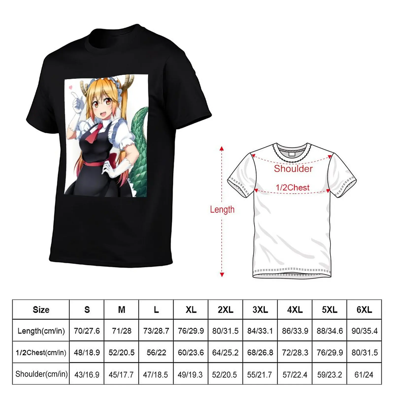 Tohru Miss Kobayashi Dragon Maid Artwork For Otaku T-Shirt blue archive essential t shirt oversized t shirts for men