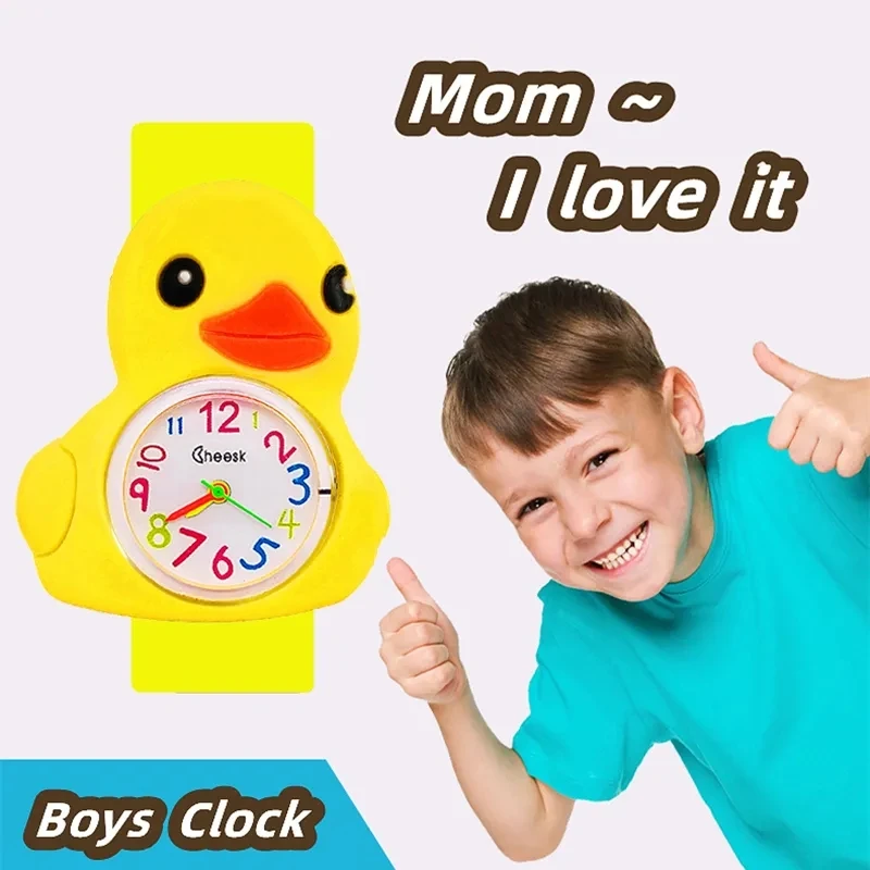 Cartoon Kids Watches for Boys Girls Toys Baby Study Time Clock bambini Slap Watch Christmas Birthday Party Gift Clock