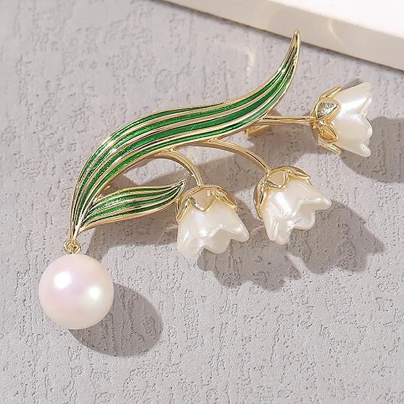 Fashion Plant Lily Of The Valley Flower Brooches Women Clothing Coat Jewelry Banquet Wedding Party Accessories Gifts