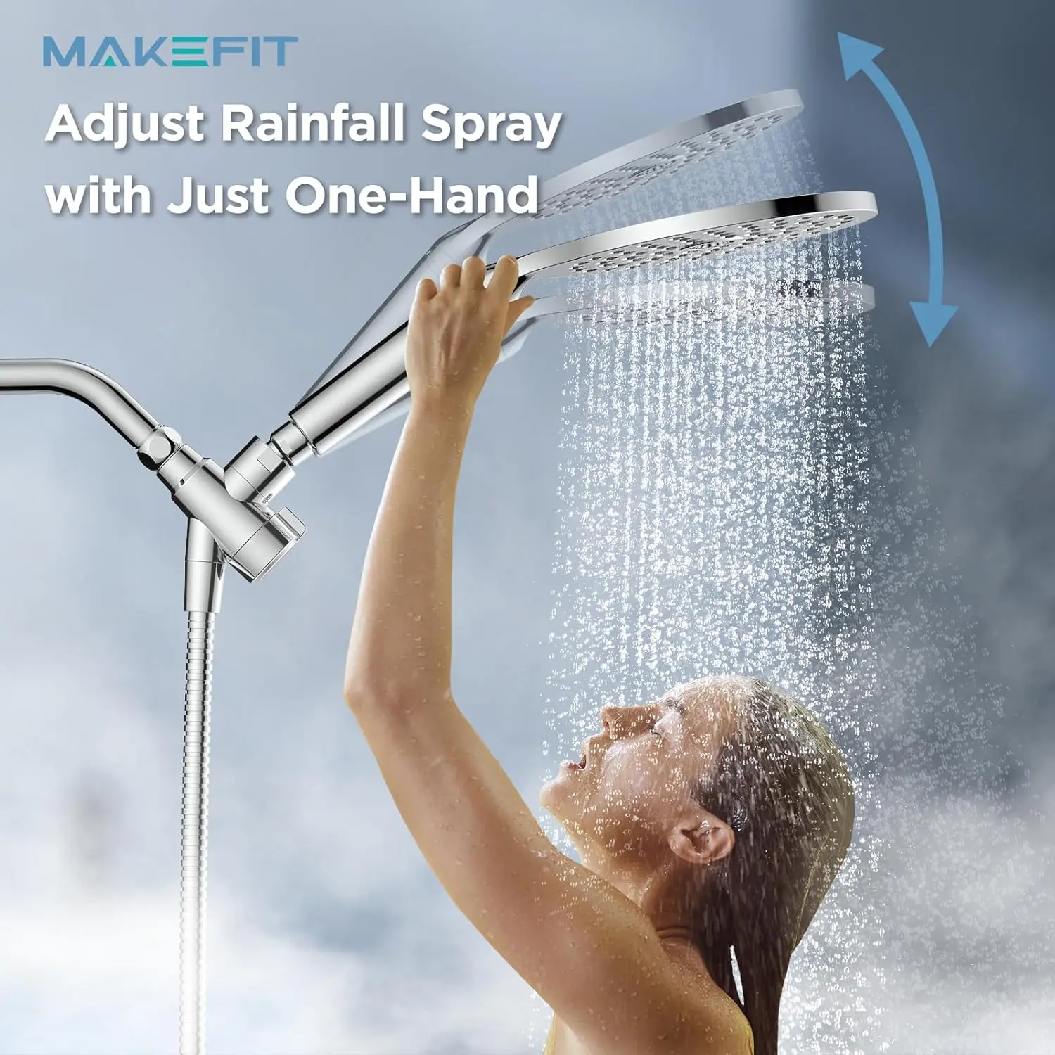 Dual Filtered Shower Head Combo with High Pressure Rain and Handheld Spray for Healthier Skin