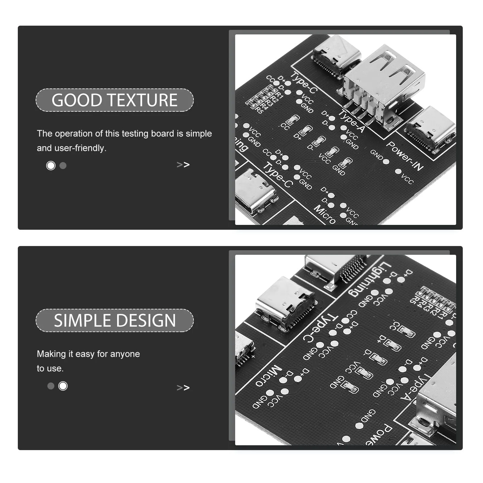

USB Cable Tester USB-C Tester Portable Data Wire Checker Fast Detection Board for Charging Data Cable Charging Test Board