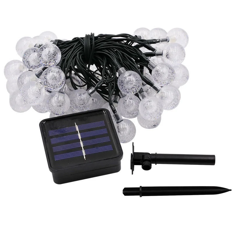 

8 Lighting Modes Light String Solar Powered Crystal Ball Bubble Outdoor for Garden Camping Party Independence Day Decor