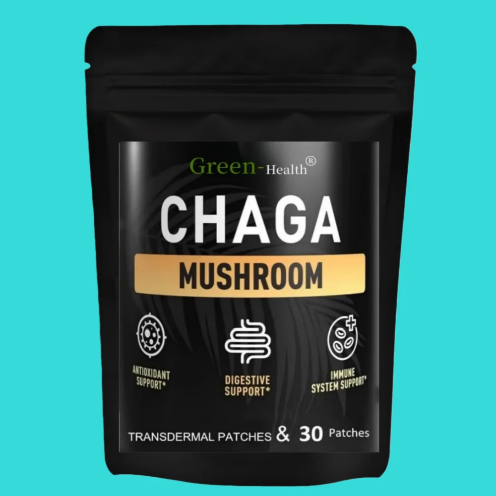 Chaga Mushroom Transdermal Patches for Digestion, Energy, & Immune Support-30 Patches One Month Supply