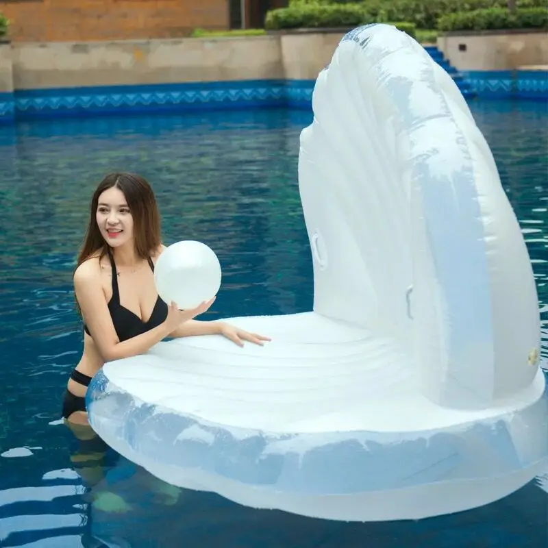 

Customized Seashell Float Swimming Pool Giant Shell Rideable Inflatable Float Toy Raft inflatable adult raft