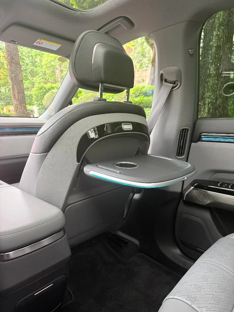For Zeekr 9X 2025 2026 Car Seat Back Small Table Foldable Adjustable Laptop Desk with Atmosphere Light Modified Accessories detail image 7