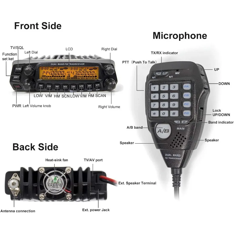 Christmas.Dual Band Mobile Transceiver VHF/UHF Transmitter Vehicle Radio AT-5888UV