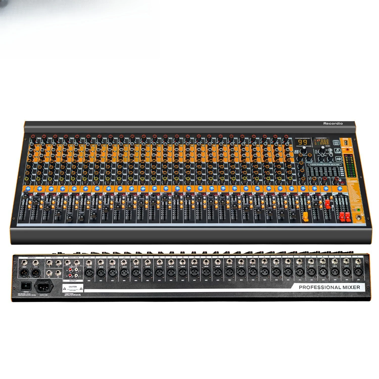 MV24 Mixer Stage Professional Mixer Bar Recording Bluetooth DJ Audio DJing USB Sound Card