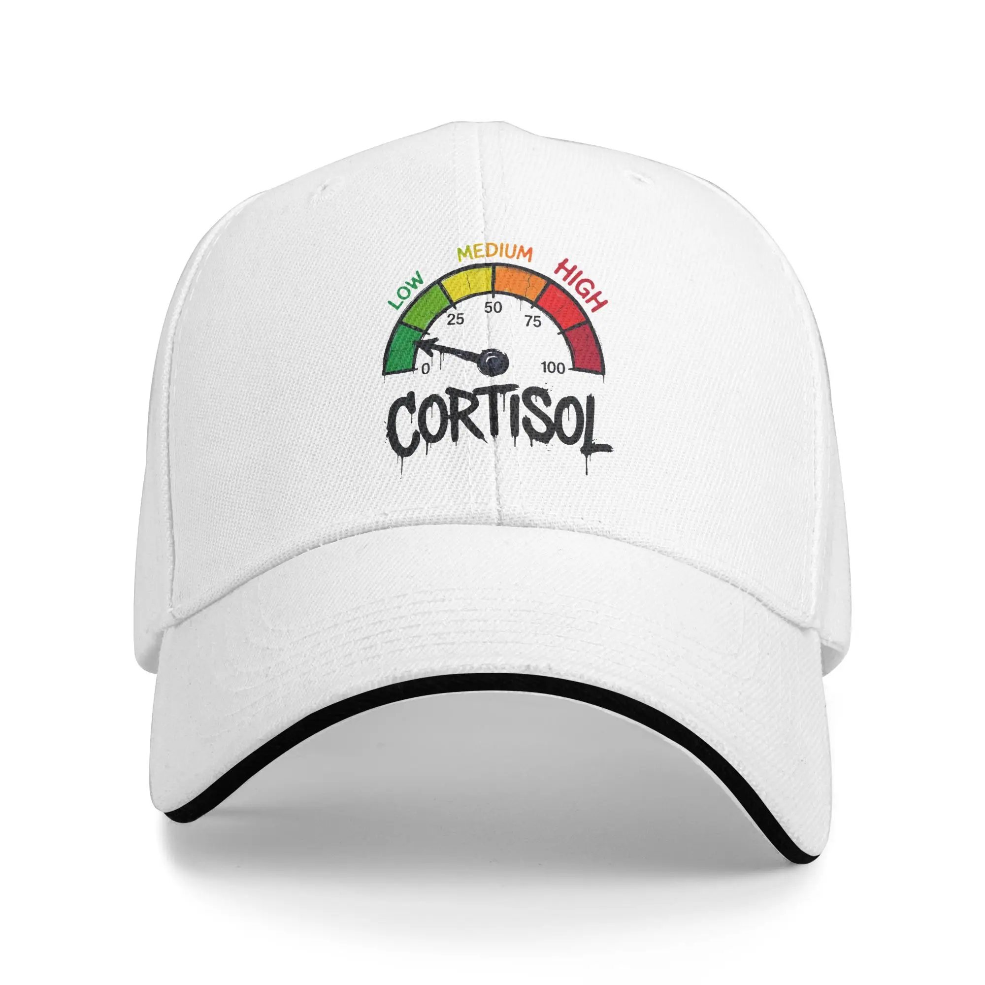Funny Low Cortisol Levels Meme Mental Health Stress Casual Baseball Cap  Hunting Camping Trucker Hat Summer Cool Baseball Caps