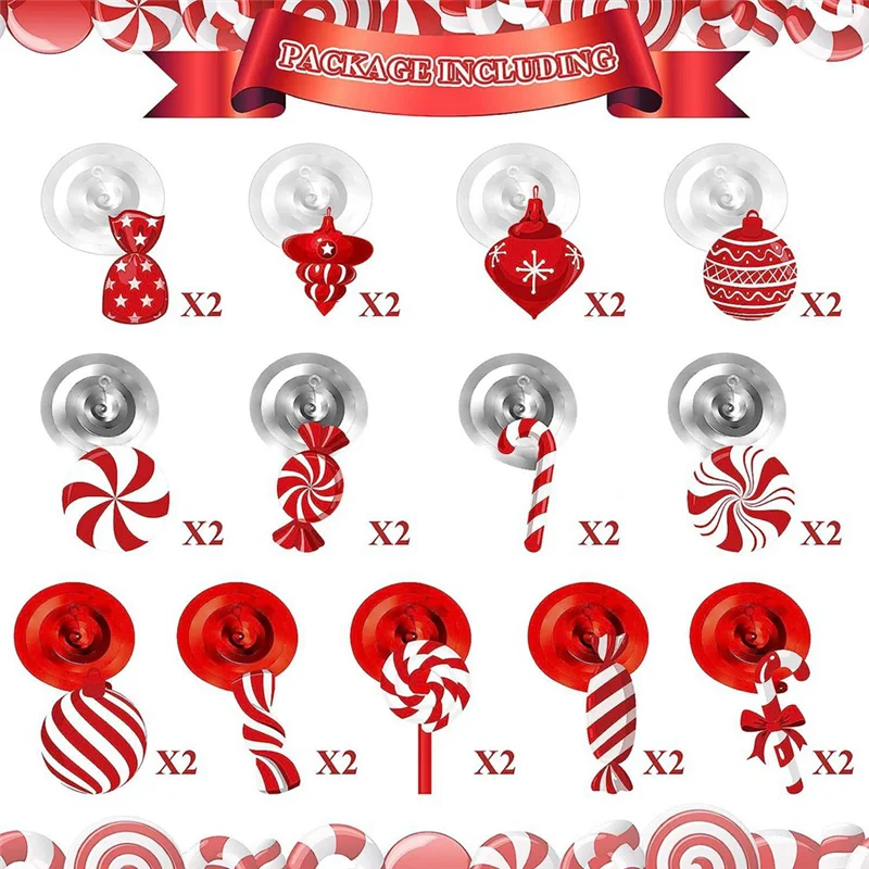 

ABYS-Set Of 26 Christmas Candy Spiral Hanging Decoration Merry Christmas Decoration Hanging Decoration