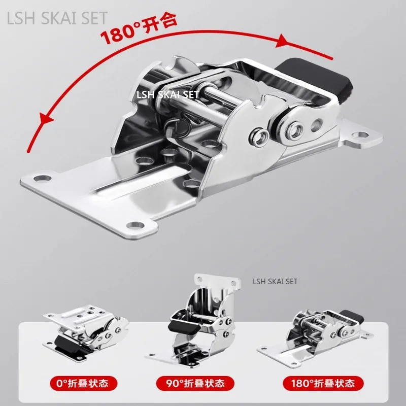 2pcs 90/180-degree Thickened Self-locking Folding Hinge Chair Desk Table Support Hinge Furniture Hardware Cabinet Shelf Bracket