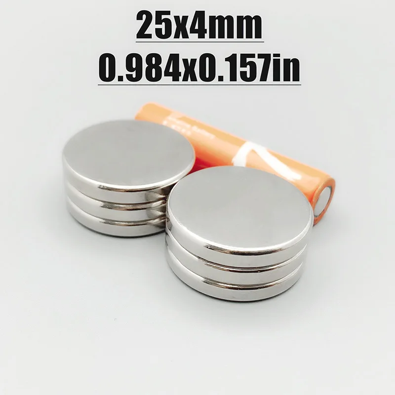 2-100pcs 25x4mm Magnet Neodymium Magnet N35 NdfeB Permanent Magnetic Imanes Fridge Magnets Round Shape 25*4 Magnet Accessory