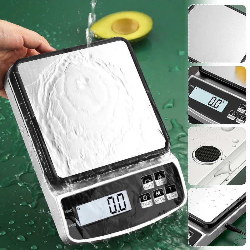 

Stainless Steel Kitchen Scale 3kg/0.1g 5kg/0.1g 10kg/1g Food Coffee Smart Electronic Digital Scales Design for Cooking & Baking
