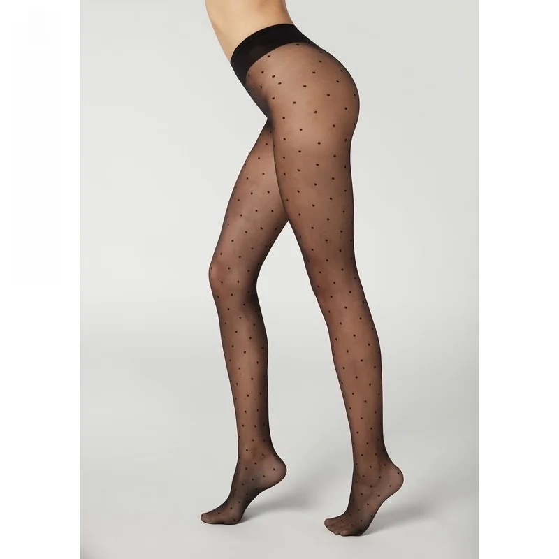 Sexy See-Through Polka Dot Collants, Moda Feminina, 1 Pc