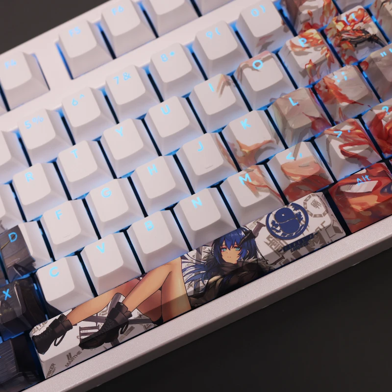 108Keys/Set Arknights Mostima PBT Keycaps Anime Games Beauty Girl Key caps Cherry Height for DIY Mechanical Keyboards