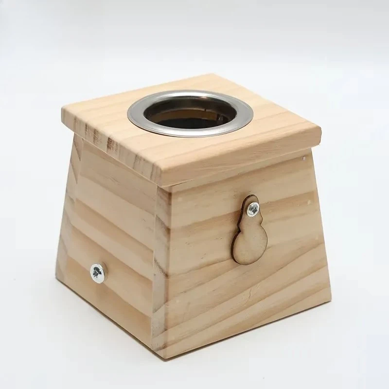 Moxibustion Box Smokeless Portable Pine Pot Moxa Stick Holder Wellness Care Tool Traditional Therapy Device for Home Spa