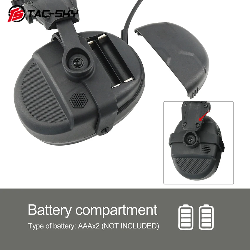 TS TAC-SKY Bracket Headset Active Noise Cancellation Hearing Protection Shooting Headset Compatible with Ops-Core FAST Helmet