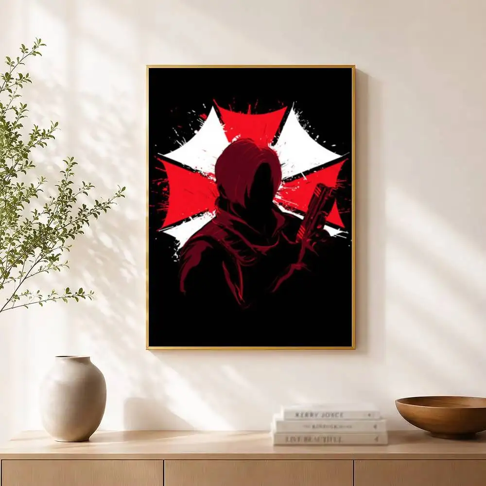 Resident Evil Umbrella  Poster Waterproof Wall Art Sticker For Bar Living Room Vintage Decor High Quality Print Gift