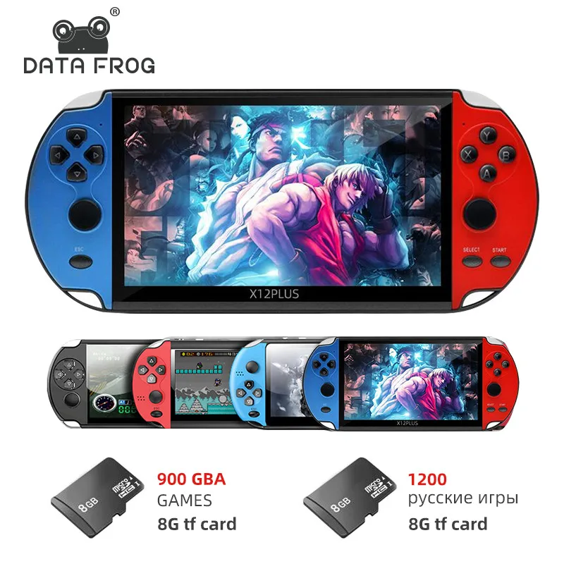 

DATA FROG 4.3/5 inch Double Rocker Handheld Game Console Support TV Output X12 Retro Portable Handheld Video Game Console