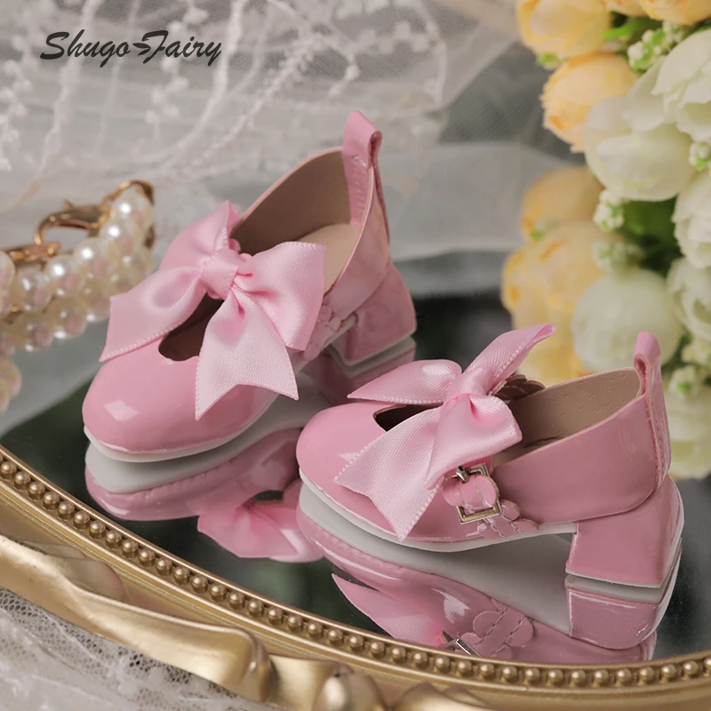 

BJD Shoes 1/4 Doll House Accessories Thick High Heel Mary Jane Leather Doll Shoes - Mix and Match Accessories for BJD