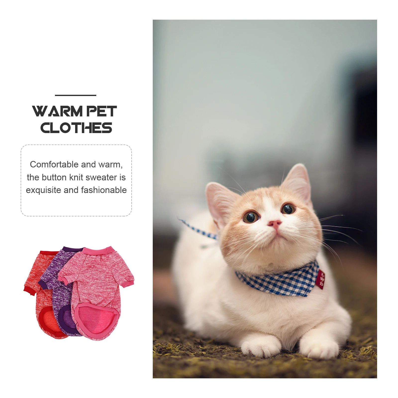 

3pcs Pet Costume High Quality Cotton Dog Clothes Warm Sweater Small Dogs Winter Party Outfit Lightweight Breathable Wearable