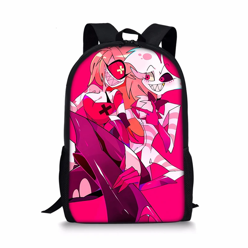 حقيبة ظهر ذات سعة كبيرة بنمط فندق Hazbin للأولاد/البنات، أفضل هدية لتخزين الكمبيوتر المحمول ثلاثية الأبعاد، حقيبة مدرسية مناسبة للمدرسة