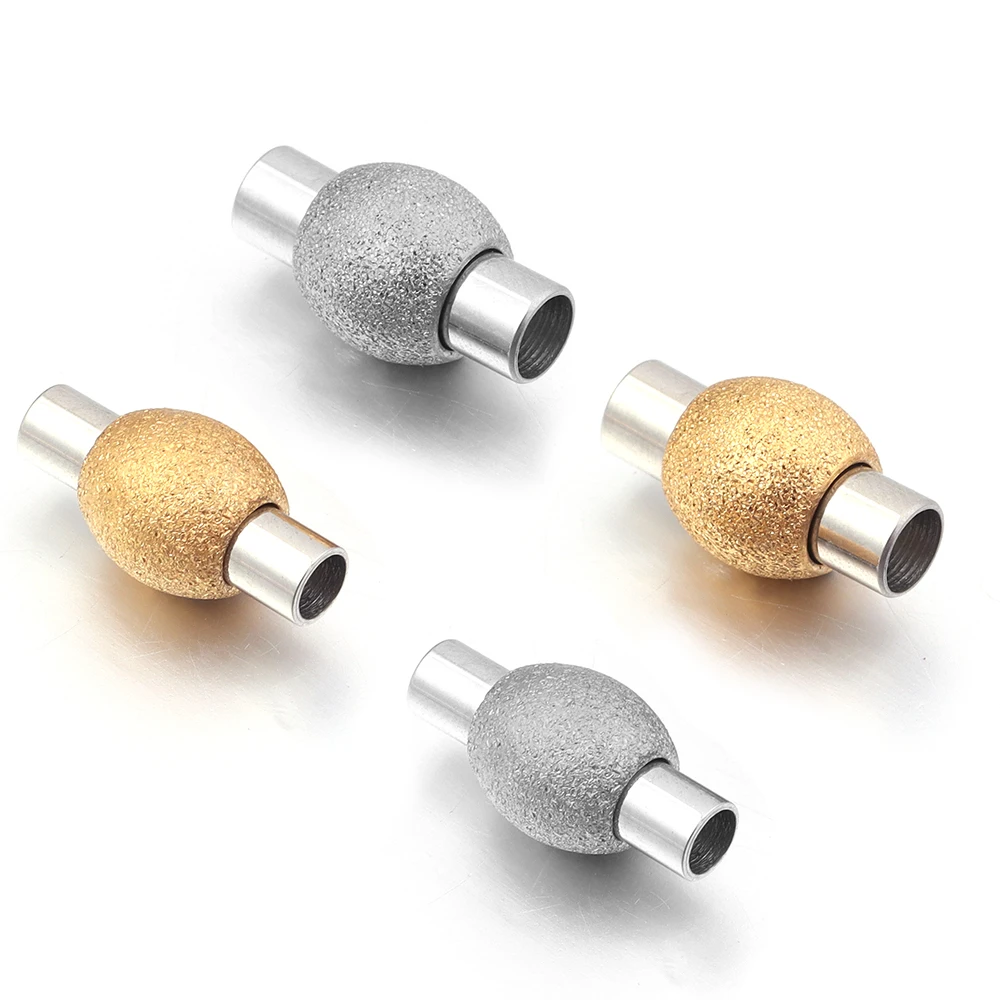 Stainless Steel Strong Magnetic Clasps Matte Oval Round Magnet Buckles End Connectors For DIY Jewelry Making Bracelet Necklace view 4