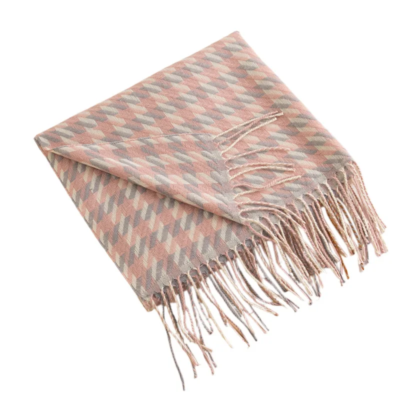

2025 Minimalist Striped Fringe Scarf Women Autumn Winter Bohemian Style Versatile Warm Luxury Shawl Hijab Soft Hair Wrap