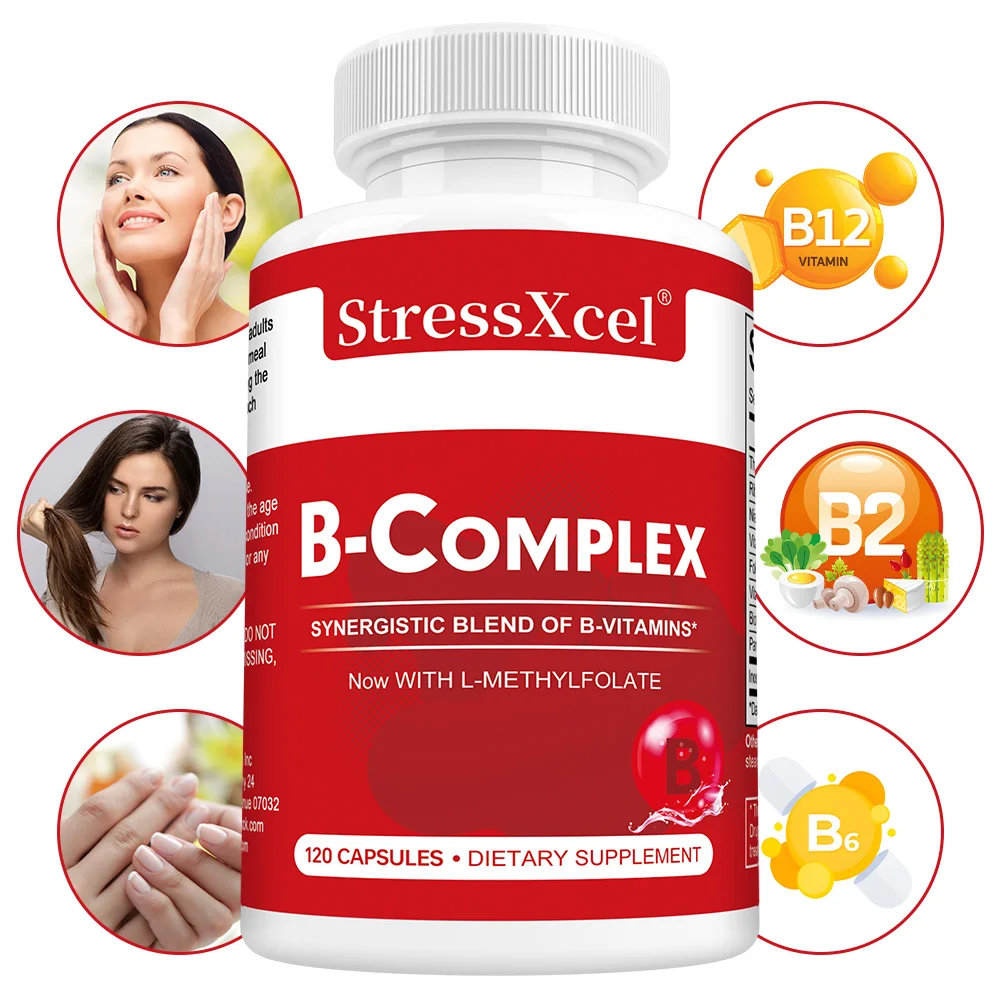 

Витаминные капсулы B-комплекса с L-метилофолотом для поддержки нервной системы, поддерживает энергетический метаболизм, без ГМО, без глютена