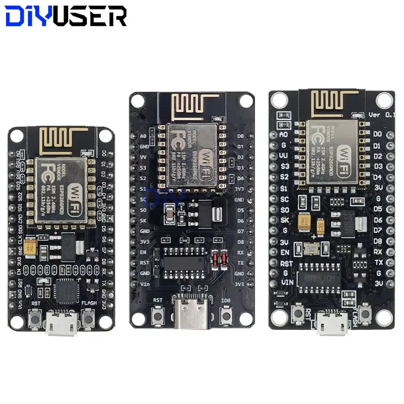 DIYUSER وحدة لاسلكية CH340/CP2102/CH9102X NodeMcu V3 V2 Lua WIFI لوحة تطوير إنترنت الأشياء على أساس ESP8266 ESP-12E #1