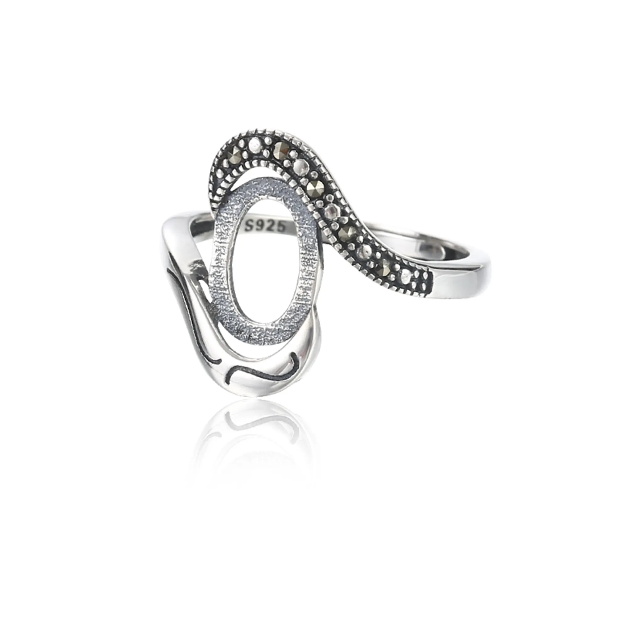 

Ring Setting for 7x10mm/8X11mm/9x13mm/9x14mm/11x14mm/12x15mm Oval Cabochons 925 Silver Rhinestone Adjustable Ring Blank