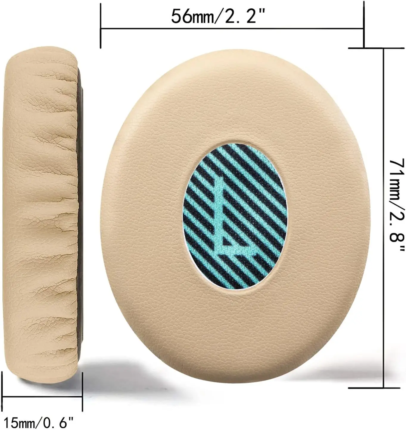 Bose On-Ear 2(OE2 y Oe2i) SoundTrue almohadillas de repuesto para auriculares (OE)/auriculares SoundLink (OE), almohadillas de cuero suave para los oídos