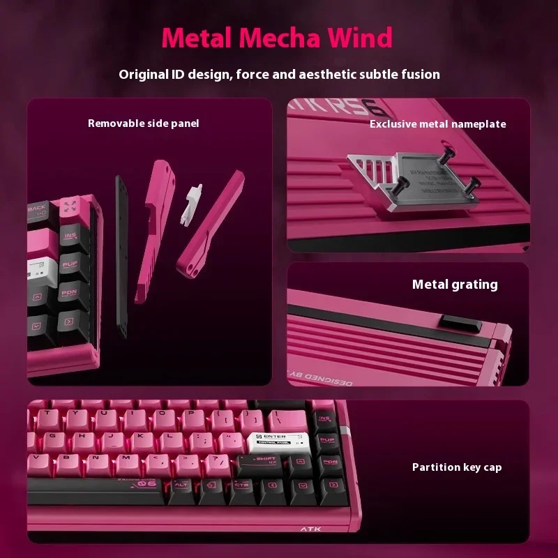 

ATK RS6 Ultra Single Model Wired Keyboard Ergonomic Design Low Latency RGB Laptop Accessories Mechanical E-sports Gamer Keybaord