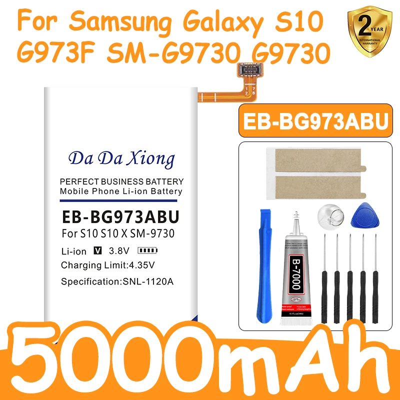 100% New High Quanlity EB-BG973ABU 5000mAh Battery For Samsung Galaxy S10/SM-G973F/SM-G973U Replacement Batteria +Free tools
