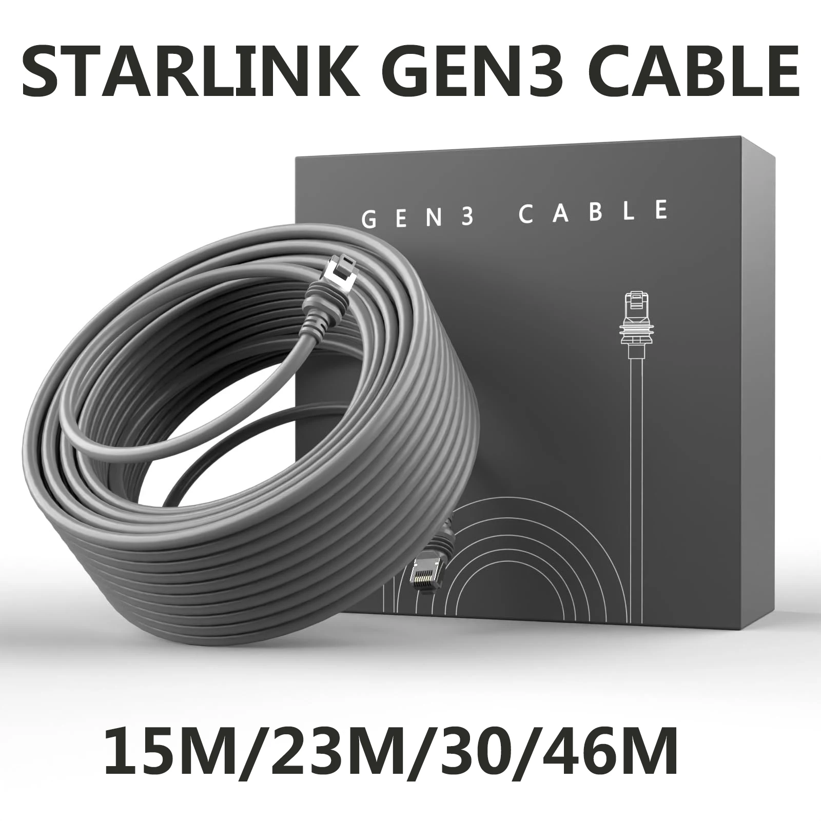 

Сменный кабель Starlink Actuated Gen 3, прямоугольный спутниковый Ethernet V3 150/100/75/50 футов — кабель Starlink для Starlink