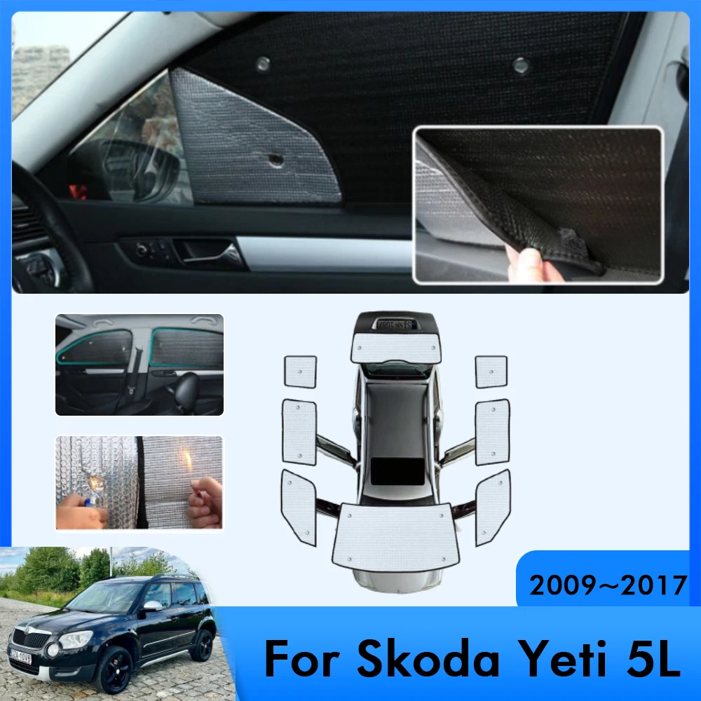 

Для Skoda Yeti 5L 2009 ~ 2017 2012 2015 2010 полные автомобильные солнцезащитные козырьки анти-УФ солнцезащитный козырек солнцезащитные чехлы оконные аксессуары