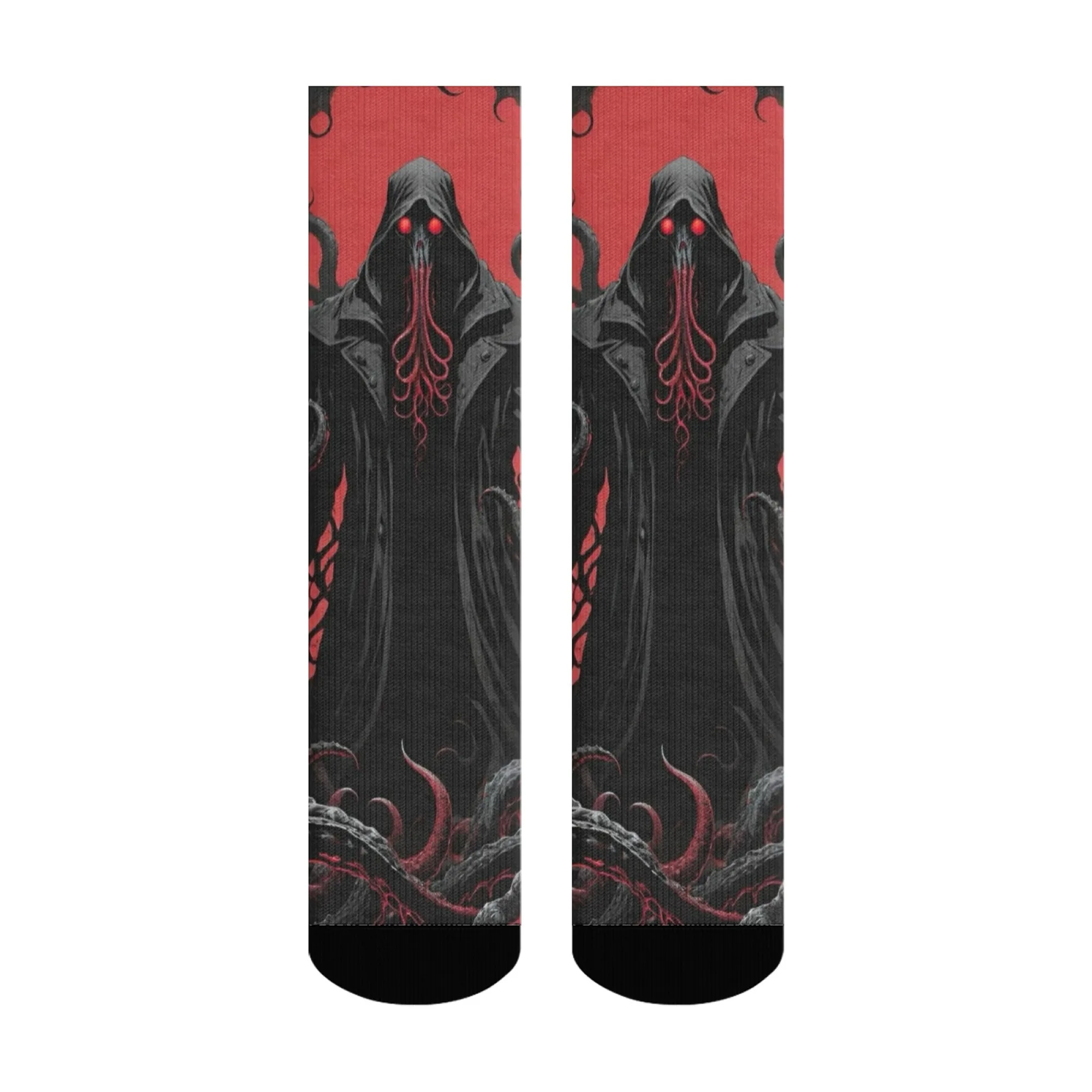 유니섹스 크툴루 다크 미스티컬 텐타클 크루 양말 예술적 프린트 크툴루 팬 및 고딕 스트리트웨어 애호가를 위한 부드럽고 편안한 양말