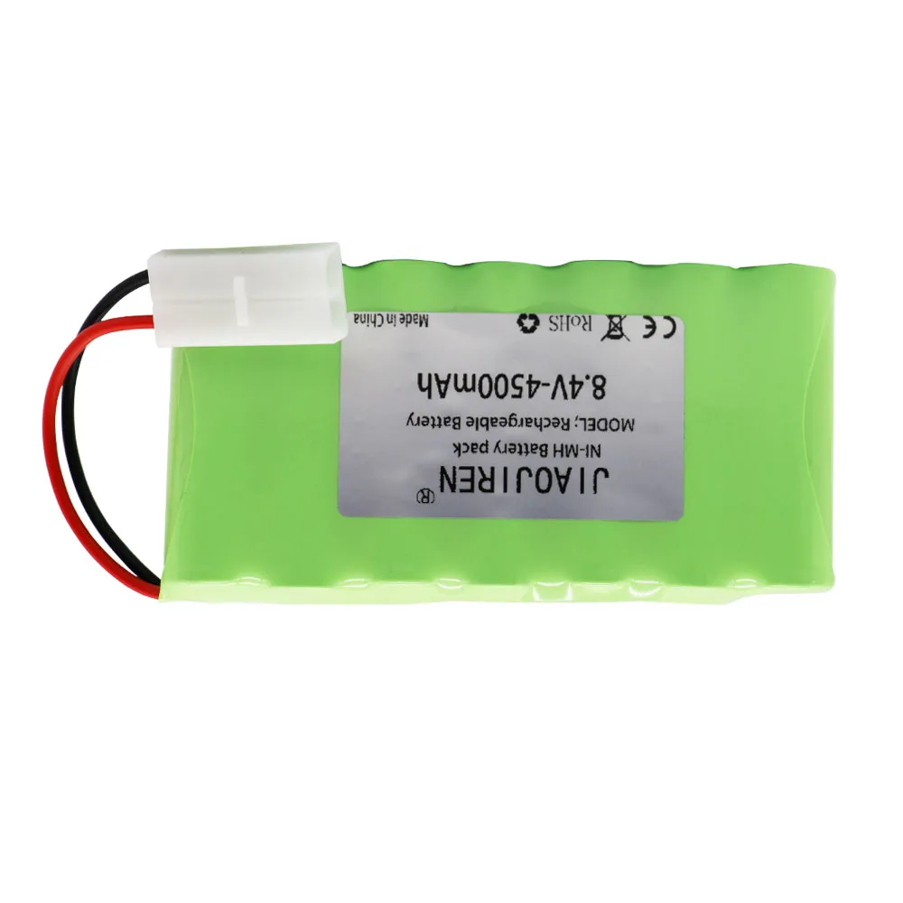 แบตเตอรี่ NiMH 8.4V 4500mAh สำหรับของเล่น RC รถถังรถไฟหุ่นยนต์เรืออัพเกรดแบตเตอรี่ NiMH 2400mAh 8.4V แบตเตอรี่แบบชาร์จไฟได้