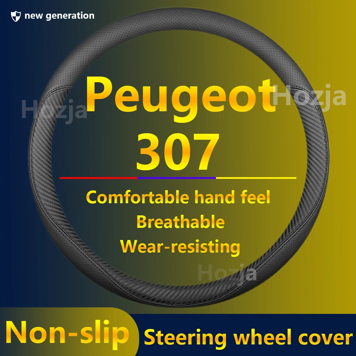 

PU leather Cars Steering Wheel Cover For Peugeot 307 CC 2004 2005 2006 2007 Carbon Fiber Four season universal Auto Accessories