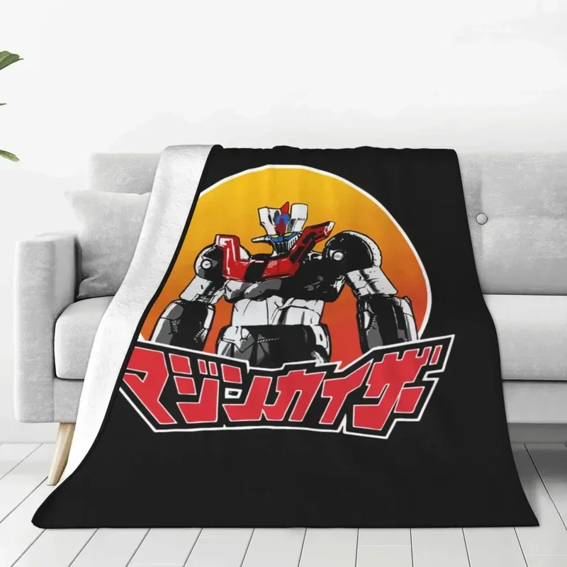 Mazinger Z Goldorak Actarus Knitted Blankets Anime Grendizer Flannel Throw Blankets Summer Air Conditioning Soft Warm Bedspreads