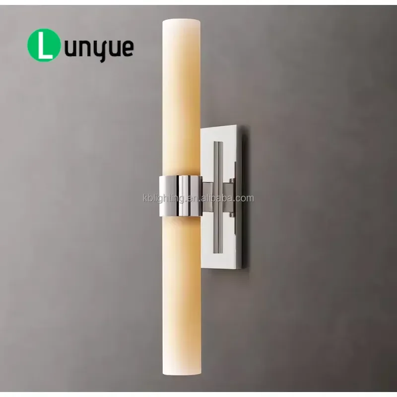 Modern Minimalist LED Wall Lamp Milky White Linear Glass Fixture for Hotel Home Bedroom Bedside Ambient Lighting Decor