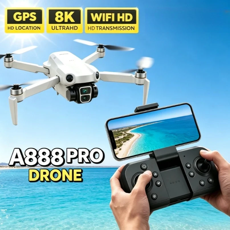 Original A888 GPS FPV Drone Foldable Screen RC Brushless Obstacle Avoidance 8K Camera 5G WiFi Quadcopter