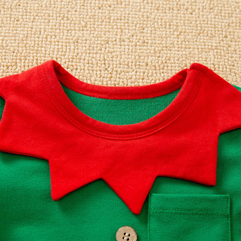 Christmas Cute Elf Party Newborn Clothes Comfortable And Soft 0-18 Boys And Girls Spring And Autumn Long Sleeve Baby Jumpsuit