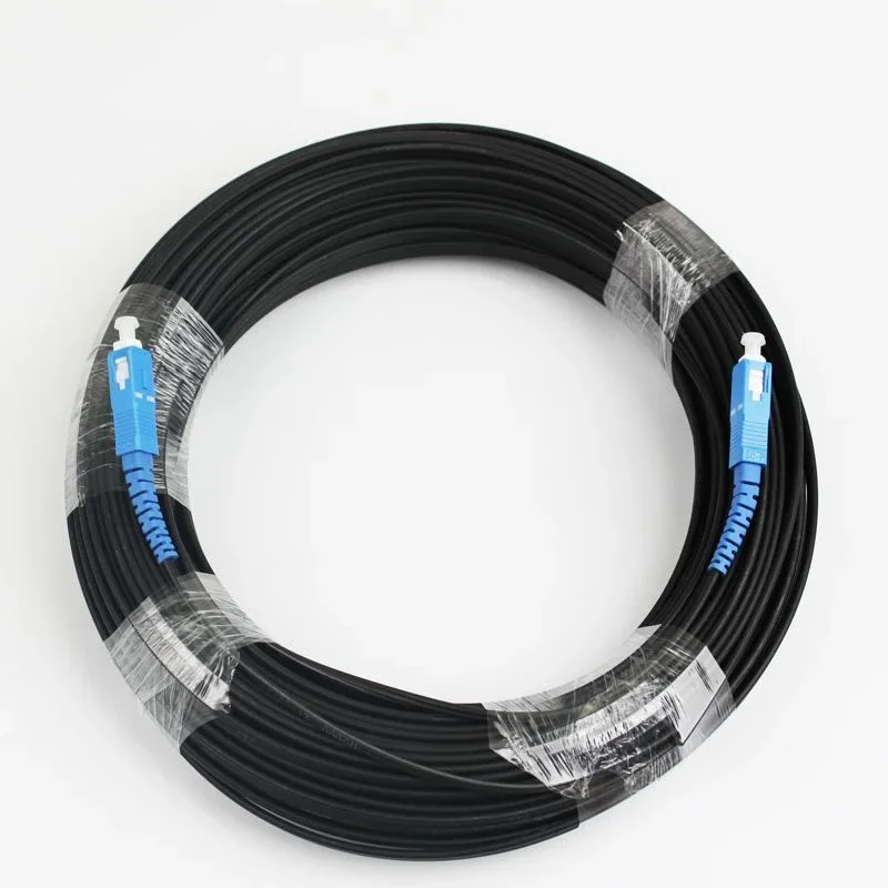 LSZH-cable de conexión de fibra óptica para exteriores, cable de acero galvanizado de 1,2mm, resistente a altas y bajas temperaturas, 50M, G657A2 FRP