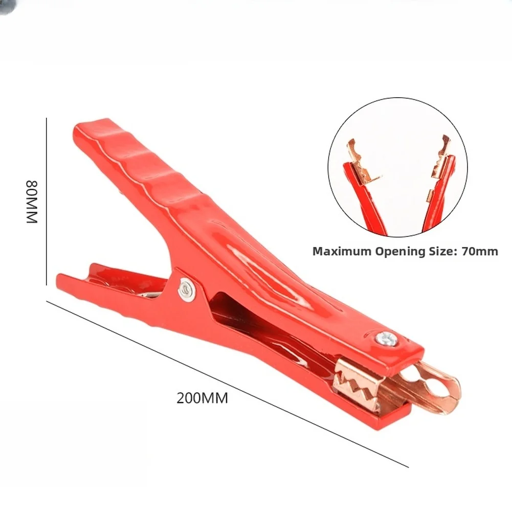 500A Replacement Clip Set for Jumper Cables Featuring 4-8 AWG Wire Integration and Plastic-Coated Metal Jaw Assembly