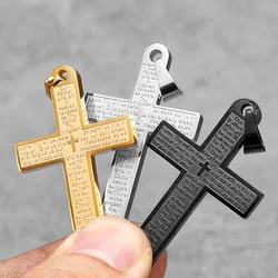Religon Cross Bible Stainless Steel Men Women Necklaces Pendants Chain Amulet Punk Trendy Jewelry Creativity Gift Wholesale